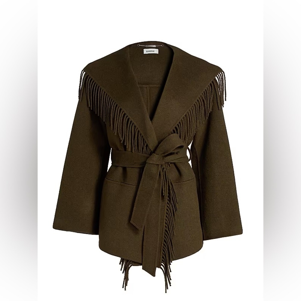 SIMKHAI Rowen Fringed Wool-Blend Jacket - Picture 4 of 9